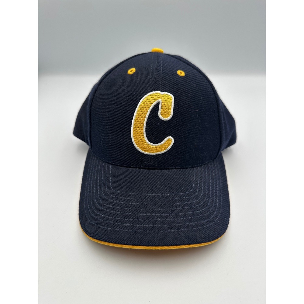 Vintage Riddell Snapback Hat Mens OSFM College Team Navy Blue Gold Made in USA